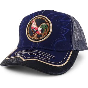 Trendy Apparel Shop Rooster Embroidered Trucker Mesh Baseball Cap