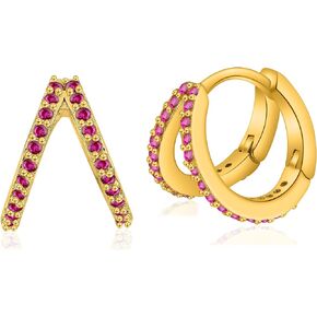 Hoop Earrings For Women Girl,Mini Lightweight Chunky Pave Helix Cartilage Huggie Earring