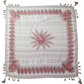 Lina & Lily Multi-Patterns Floral Geometric Paisley Print Square Tassel Scarf