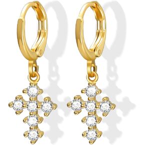 DOUX 925 Silver CZ Heart/Cross/Green/Pearl/Gold Earrings for Women丨S925 Sterling Silver Posts丨Gift for MOM for Her