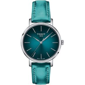 Tissot Womens Everytime Lady 316L Stainless Steel case Quartz Watch, Turquoise, Synthetic, 16 (T1432101709100)