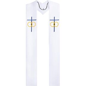 IvyRobes Pastor Wedding Stoles With Rings/Dove Embroidery 110" Long in Kuwait