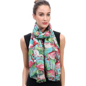 Lina & Lily Flamingo Print Women's Lightweight Scarf