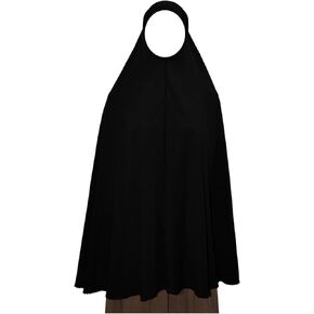 Black Extra Long 46 inches Khimar Amira Hijab Hejab Abaya Niqab Burqa Burkas Veil Eid Islamic Modest Muslim Islam Face Cover Dress Clothing Muslim Women Womens Abaya Jilbab Prayer Overhead