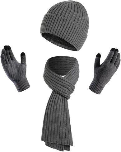 KRATARC الشتاء البارد النساء الرجال وشاح دافئ قبعة صغيرة مجموعة محبوك الصوف للجنسين in Kuwait