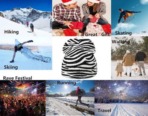 جويليف Zebra Print Beanie Hat أبيض in Kuwait