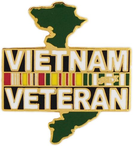 Officially Licensed United States Military USA USAF USMC USCG USN Vietnam Veteran Ribbon and Map 1" Lapel Pin in Saudi Arabia