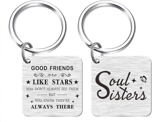 SOUSYOKYO Gifts for Friends Female, Best Friend Keychain for Women Girls Unique, Soul Sister Gift Ideas, Amazing Friend Birthday Stuff, Good Friendship Key Chain for Woman, Mother's Day Friend Present in Saudi Arabia