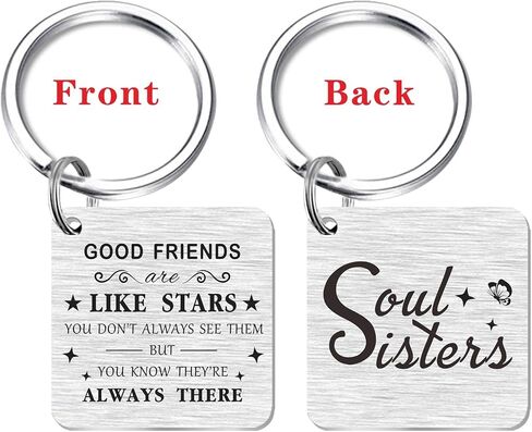 SOUSYOKYO Gifts for Friends Female, Best Friend Keychain for Women Girls Unique, Soul Sister Gift Ideas, Amazing Friend Birthday Stuff, Good Friendship Key Chain for Woman, Mother's Day Friend Present in Saudi Arabia