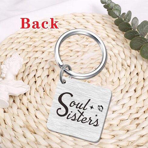 SOUSYOKYO Gifts for Friends Female, Best Friend Keychain for Women Girls Unique, Soul Sister Gift Ideas, Amazing Friend Birthday Stuff, Good Friendship Key Chain for Woman, Mother's Day Friend Present in Saudi Arabia