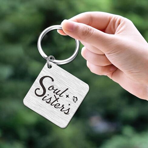 SOUSYOKYO Gifts for Friends Female, Best Friend Keychain for Women Girls Unique, Soul Sister Gift Ideas, Amazing Friend Birthday Stuff, Good Friendship Key Chain for Woman, Mother's Day Friend Present in Saudi Arabia