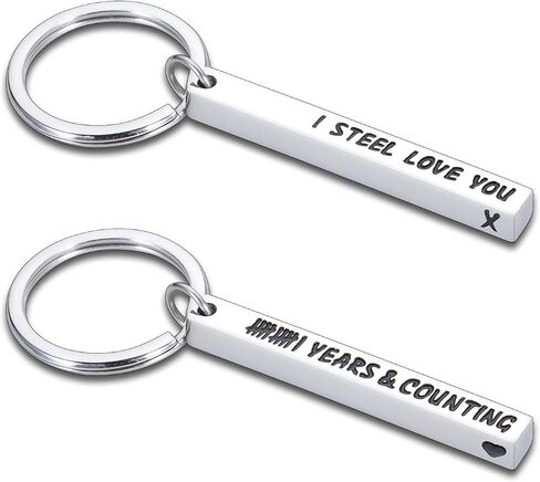 Stocking Stuffer Valentines Gifts for Him 11 Year Anniversary Keychain for Boyfriend Husband Him from Wife Girlfriend Birthday Gifts for Couple Men 11 Anniversary Steel Wedding Gifts Christmas 1 Pc in Saudi Arabia