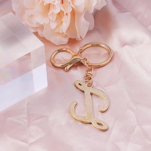 LAXPICOL Black Enamel Letter A-Z Keychain for Women Men Purse Handbags Metal Alphabet Initial Letter Key Ring Keychain in Kuwait
