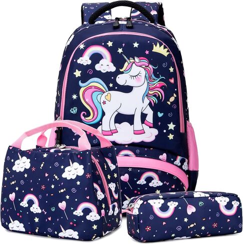 Meisohua Girls School Backpack Set Unicorn Backpack Lightweight Kids School Bookbag Girls Casual Daypack in Kuwait
