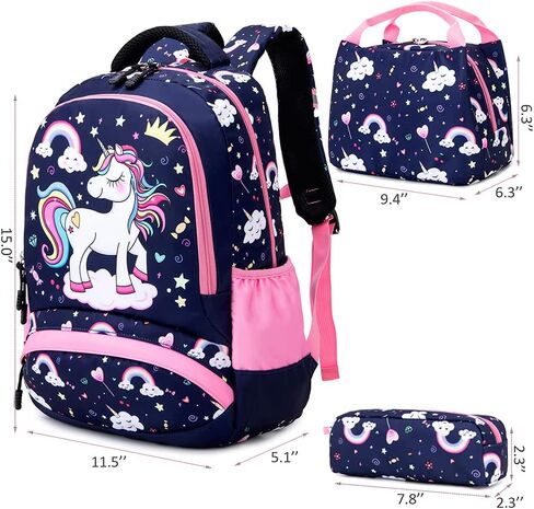 Meisohua Girls School Backpack Set Unicorn Backpack Lightweight Kids School Bookbag Girls Casual Daypack in Kuwait