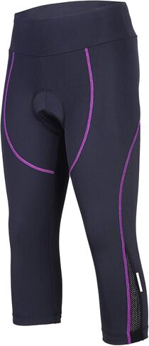 بنطلون نسائي لركوب الدراجات مبطن 3D ضيق مضغوط، سروال طويل لركوب الدراجات مع حزام عريض in Kuwait