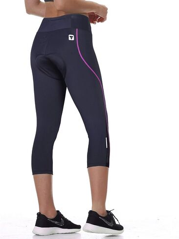 بنطلون نسائي لركوب الدراجات مبطن 3D ضيق مضغوط، سروال طويل لركوب الدراجات مع حزام عريض in Kuwait