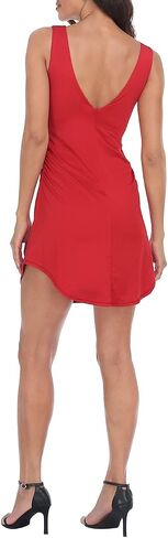 HDE Women's Travel Dress Wrinkle Free Sleeveless V-Neck Dress with Built-in Bra in Saudi Arabia