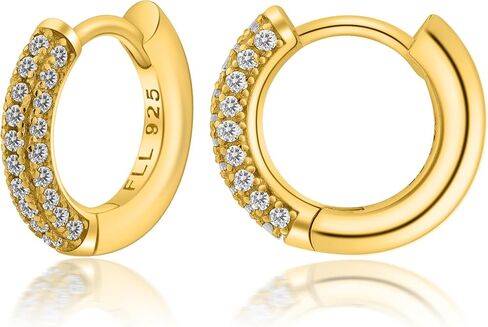 Hoop Earrings For Women Girl,Mini Lightweight Chunky Pave Helix Cartilage Huggie Earring in Saudi Arabia