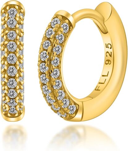 Hoop Earrings For Women Girl,Mini Lightweight Chunky Pave Helix Cartilage Huggie Earring in Saudi Arabia