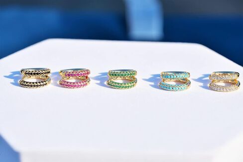 Hoop Earrings For Women Girl,Mini Lightweight Chunky Pave Helix Cartilage Huggie Earring in Saudi Arabia