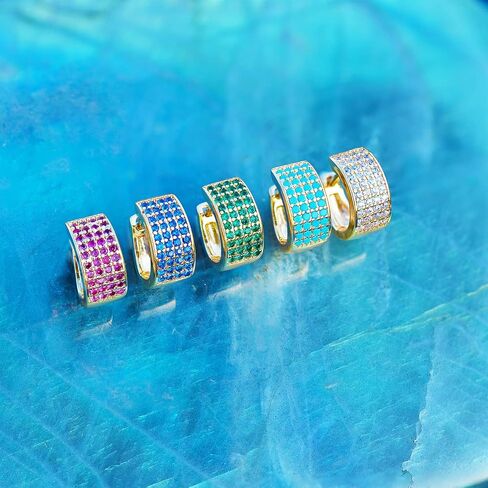 Hoop Earrings For Women Girl,Mini Lightweight Chunky Pave Helix Cartilage Huggie Earring in Saudi Arabia