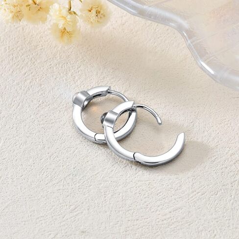 LELOUCHY Moonstone Huggie Earrings 925 Sterling Silver Small Moonstone Earrings for Women Girls in Saudi Arabia