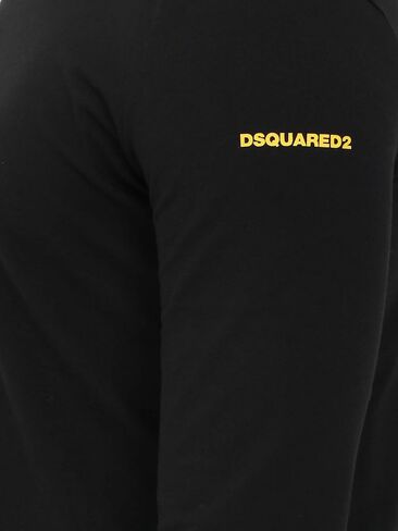 تي شيرت DSQUARED2 أساسي أسود بأكمام طويلة in Kuwait