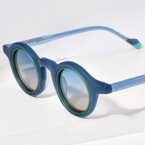 HEPIDEM Matte Acetate Vintage Retro Round Polarized Sunglasses for Women UV400 UV Protection Sun Glasses 9267 in Kuwait