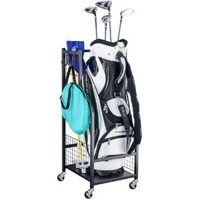Mythinglogic Golf Storage Garage Organizer, Golf Bag Storage Stand and Other Golfing Equipment Rack, Extra Storage Rack for Golf Clubs