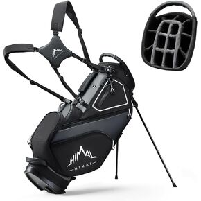 Golf Stand Bag with 14 Way Top Dividers, Lightweight Golf Bag for Men, Golf Bags with Stand, Multiple Pockets, Dual Strap, Rain Cover Hood
