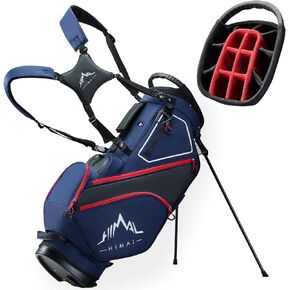 Golf Stand Bag with 14 Way Top Dividers, Lightweight Golf Bag for Men, Golf Bags with Stand, Multiple Pockets, Dual Strap, Rain Cover Hood