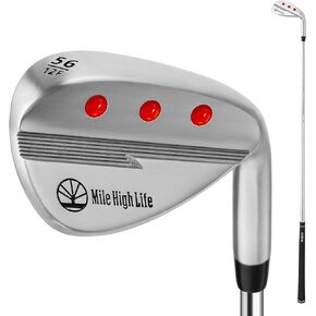 Mile High Life Golf Wedges | Sand Wedge | Beginner’s Golf Gap Wedge with Rubber Grip | Entry Level Lob Wedge Golf Clubs for Men & Women | 50/56/58/60 Right Hand