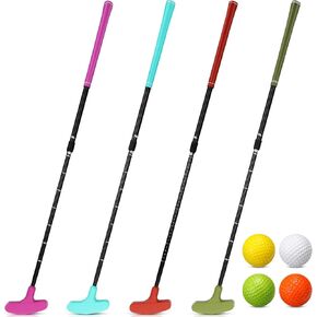 Hiboom Golf Putters for Men and Women Two Way Mini Golf Putter with 4 Golf Balls Adjustable Length Kids Putter Bulk for Right or Left Handed Golfers for Children Teenager Junior