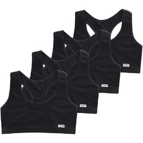 4PCS Girls’ Training Bra Breathable Cotton Vest Soft Racerback Training Bralettes Sport Bra Activewear Bra,Aged 9-14