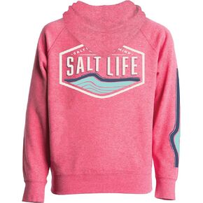 Salt Life Let It Go Youth Hoodie, Pomegranate Heather, X-Large