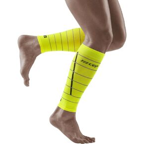 CEP Reflective Calf Sleeves, Neon Yellow, Men, IV