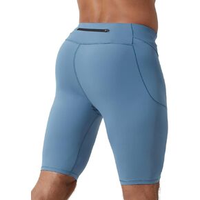 MIZOK Men's Elastic Compression Shorts Sports Performance Active Workout Tight Shorts with Pocket