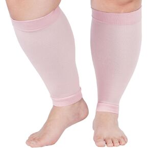 Abodhu Plus Size Compression Leg Sleeves for Women& Men 15-20mmHg Wide Calf Knee High Leg Sleeves