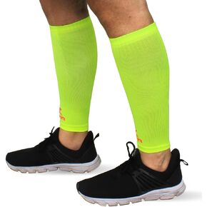Muvin Solid Calf Compression Sleeves for Men & Women - Running, Sports - Shin Splints, Leg Pain, Muscle Pain Relief (M, Yellow) in Kuwait
