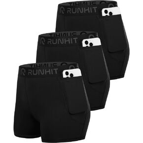 Runhit 3" Volleyball Shorts Womens 3 Pack Compression Shorts for Women Spandex Shorts Women Workout Athletic Yoga Gym