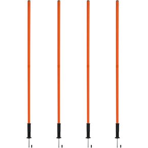 Orange Spring Speed Pole Set Soccer Plug-in Type Dribbling Pole Agility Coaching Sticks with Black Spring Nailing Base