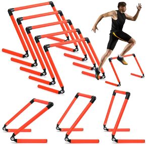 8 Pcs Adjustable Speed Training Hurdles 6" 9" 12" Speed Hurdles Agility Hurdles Jumping Speed Training Fitness Equipment Plyometric Hurdles for Athletes Soccer Basketball Track and Field