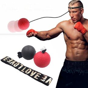 Red Boxing Reflex Ball - Improve Reaction Speed and Hand Eye Coordination Training Boxing Equipment for Training at Home Boxing Reflex Ball with Adjustable Elastic Head Band Speed and Agility Training in Saudi Arabia