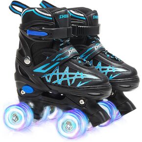 Boys Roller Skates for Kids 4 Size Adjustable Roller Skates, All Light UP Wheels for Boys Roller Skates Shine,Fun Illuminating for Boys Girls, Roller Skates for Kids Beginners patines para niñas