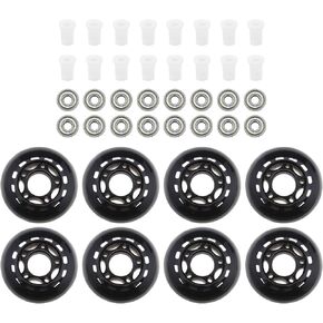 eMagTech 8PCS 64mm 82A Inline Skate Wheels with Bearings ABEC-7 Roller Skating Wheels Luggage Wheels Training Wheels for Indoor Outdoor Skating