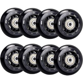 TOBWOLF 8 Pack 64mm 82A Indoor Inline Skate Wheels, Indoor Rooler Skating Wheels with ABEC-7 Bearings, Luggage Wheels, Training Wheels for Scooter - Blue