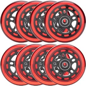 Inline Skate Wheels Outdoor & Indoor Inline Skate Replacement Wheels 85a Roller Hockey Wheels w/Bearings ABEC-9 & Floating Spacers, 64mm 70mm 72mm 76mm 80mm 84mm 90mm Dia, 8-Pack