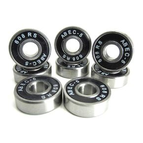 8x22x7mm SI-BK ABEC 5 Precision Skate Ball Bearings Rubber Seals (8)