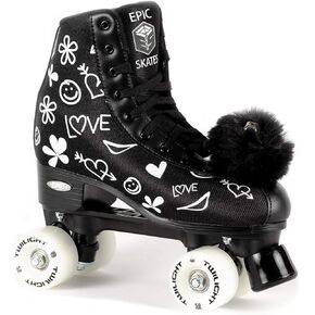 Epic Skates Epic Skates Womens Luv Quad Roller Skates , Black/White